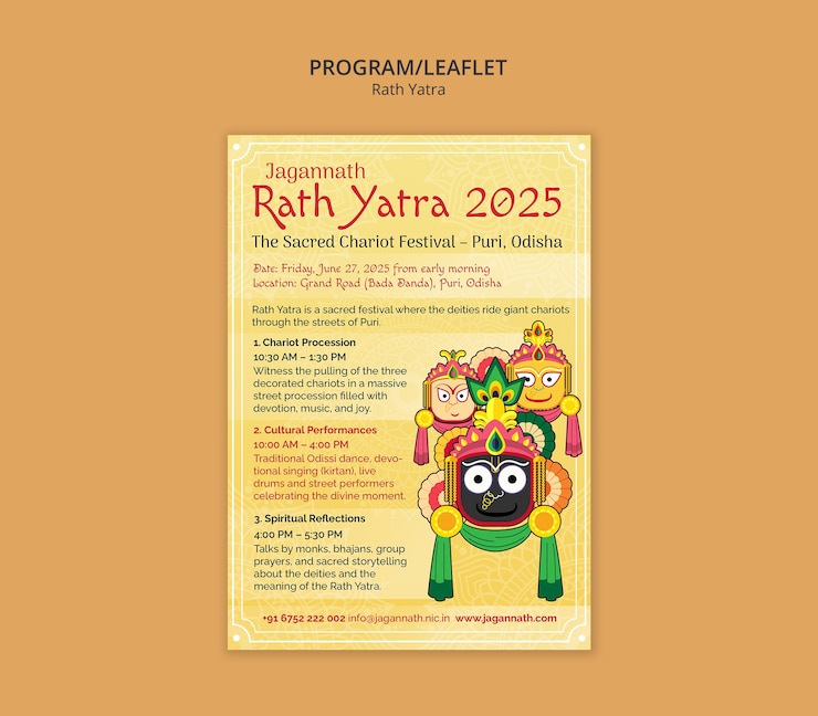 मुफ़्त PSD rath yatra 2025 flyer