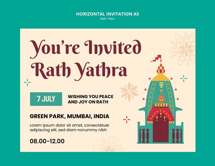 मुफ़्त PSD rath yatra celebration template