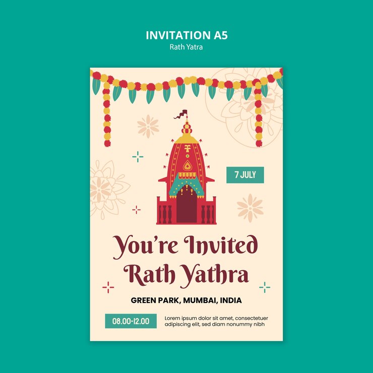 मुफ़्त PSD rath yatra celebration template