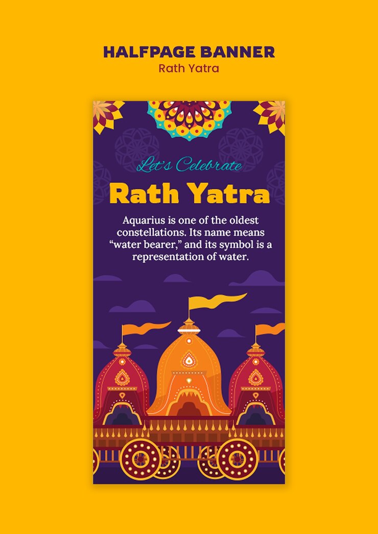 मुफ़्त PSD rath yatra festival banner