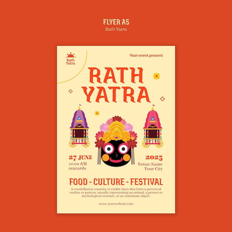 मुफ़्त PSD rath yatra festival flyer