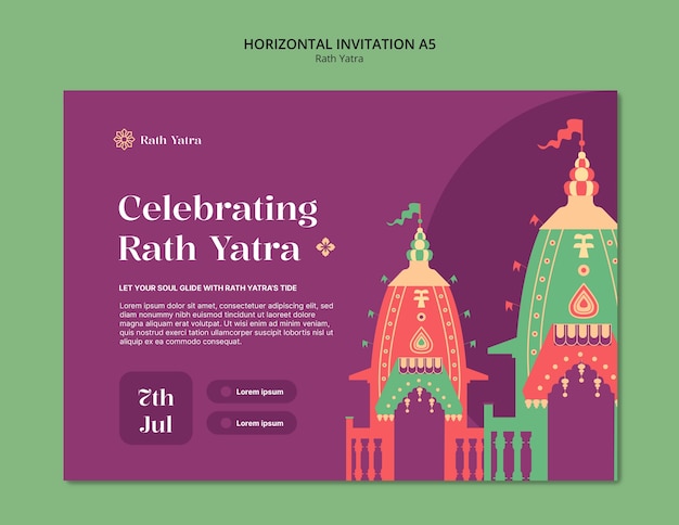 PSD gratuito progettazione del modello di rath yatra