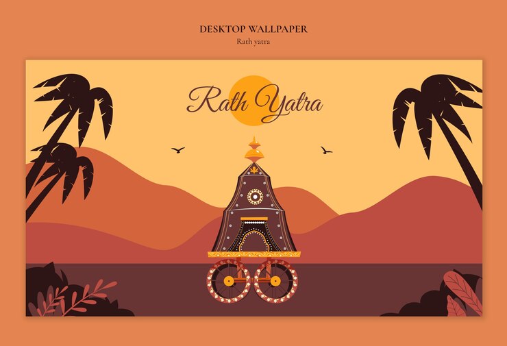 मुफ़्त PSD rath yatra template design