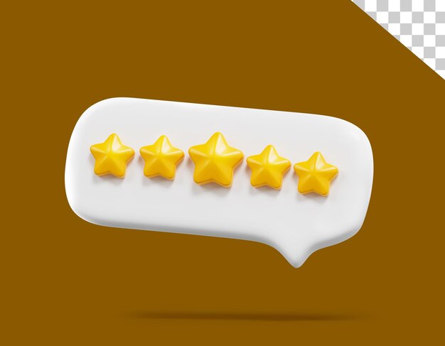 評分: 5星評分 顧客反 排名: 積極質量 商業營銷圖標 3D背景插圖