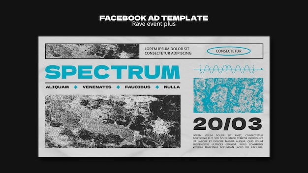 無料PSD レイブイベントのフェイスブックテンプレート