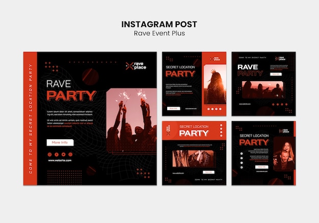 Post di instagram per eventi rave