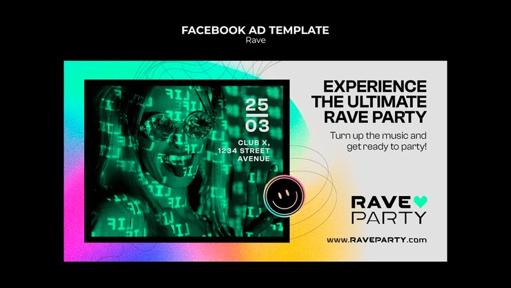 Free PSD rave party template  design