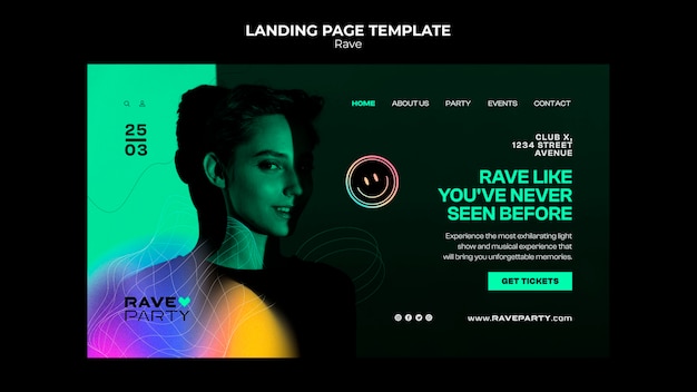 Free PSD rave party template  design