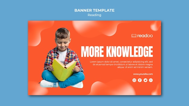 Free PSD reading concept banner template