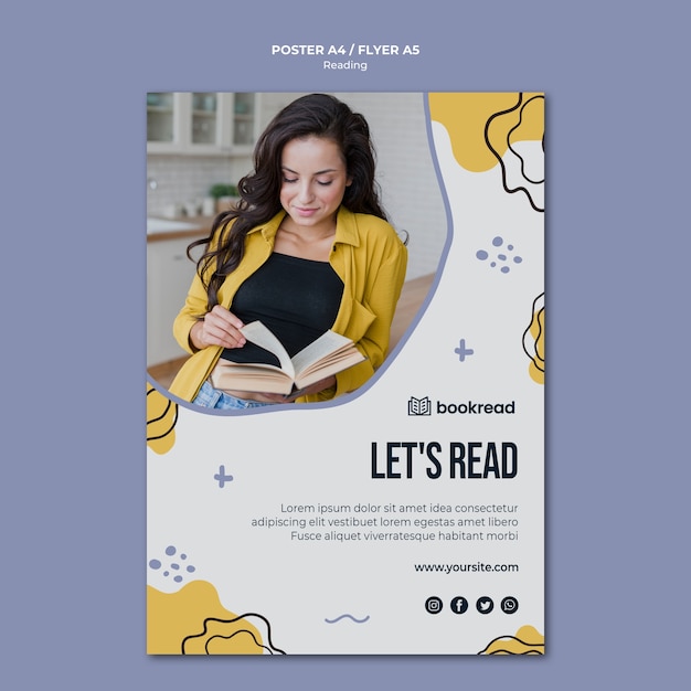 Reading concept poster template