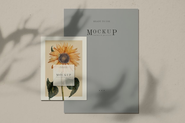 Mockup di poster girasole pronto per l'uso