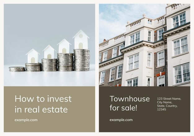 Real estate advertising template psd business poster set
