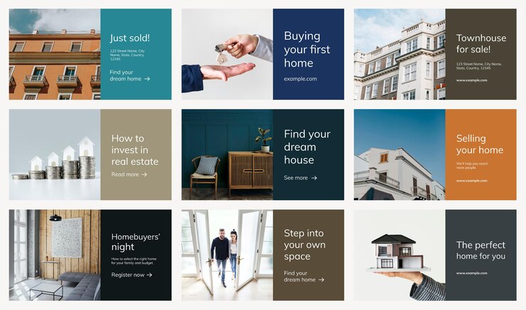 Free PSD real estate advertising template psd business presentation set