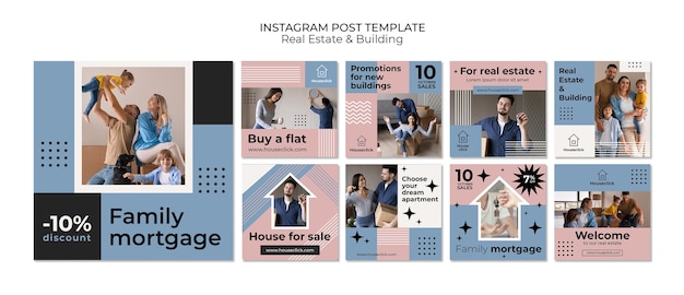 無料PSD 不動産と建物のインスタグラム投稿