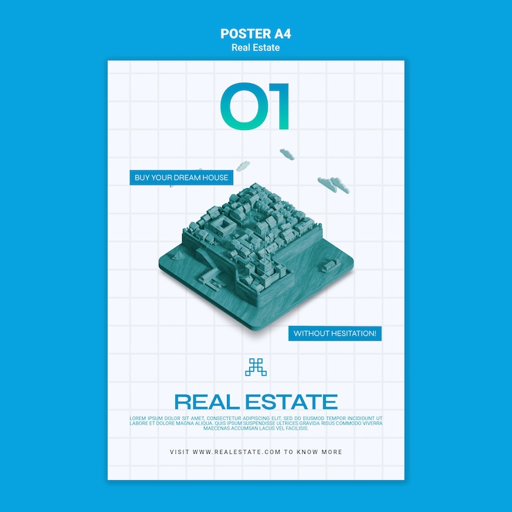 Free PSD real estate architecture poster template