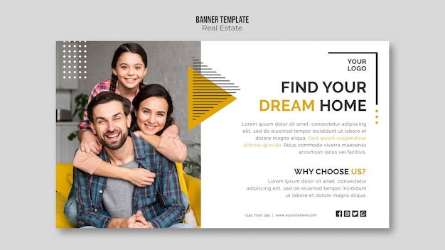 Free PSD real estate banner template