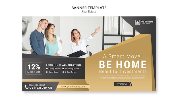 Free Real Estate Banner Theme PSD Template – Download Now!