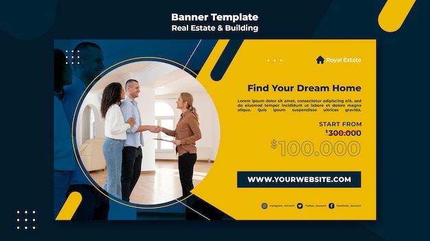 Real estate and building banner template