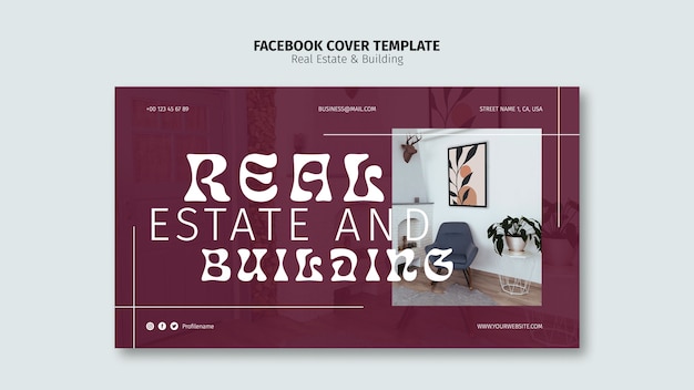 Free PSD real estate and building  facebook cover