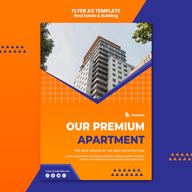 Free PSD real estate and building flyer template