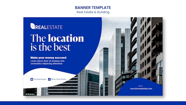 Real estate and building horizontal banner