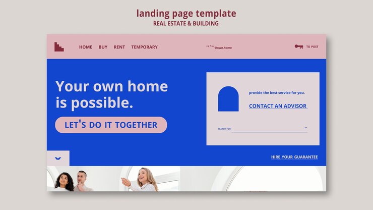 Free PSD real estate and building landing page