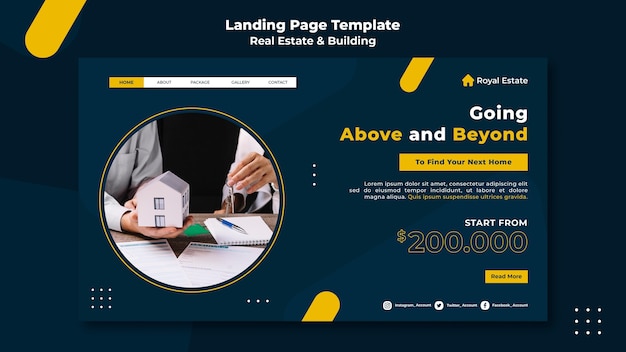 Free PSD real estate and building landing page