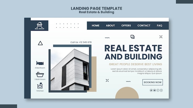 Real estate and building landing page