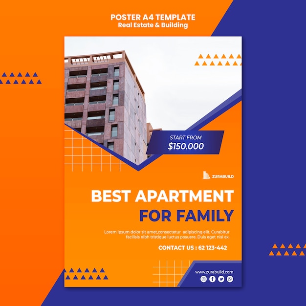 real estate and building poster template