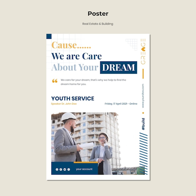 Free PSD real estate and building poster template