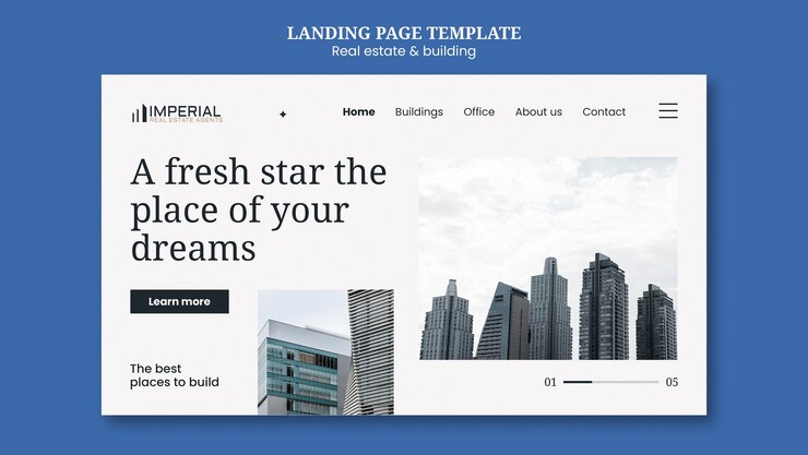 Free PSD real estate and building template design