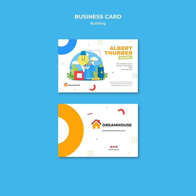 Free PSD real estate business card template