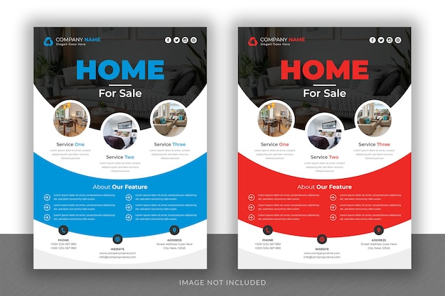 Real estate business flyer design and brochure cover page template