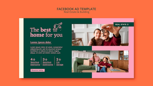 Real estate concept facebook template