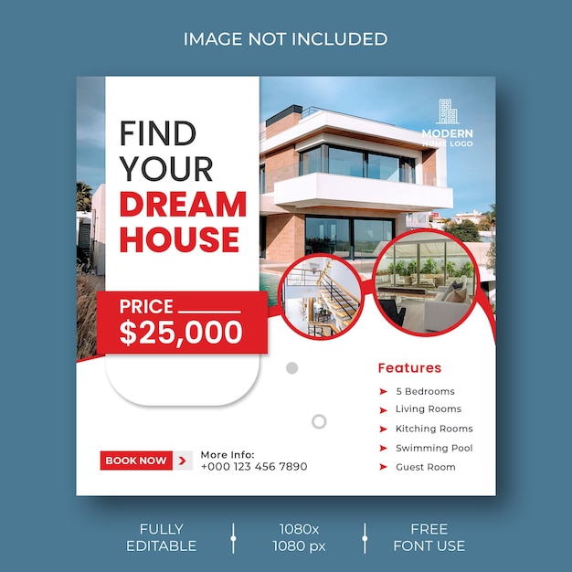 Real estate constriction social media or Instagram post template