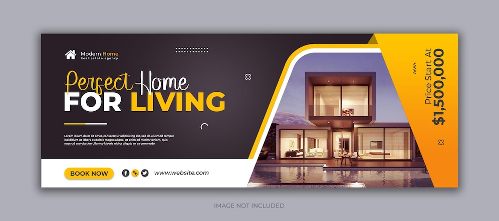  Real estate home sale social media facebook cover template Premium Psd