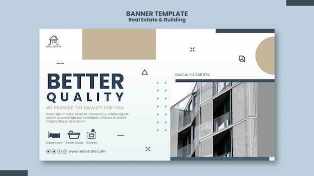 Free PSD real estate horizontal banner template