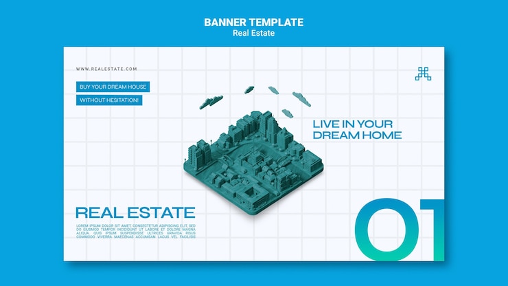 Free PSD real estate horizontal banner