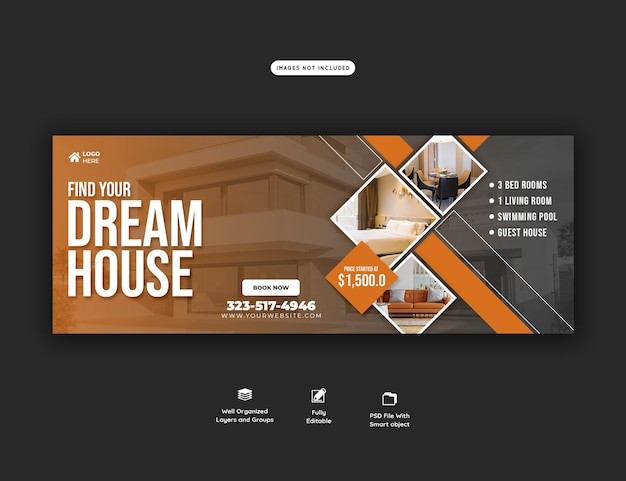 real estate house property facebook cover banner template