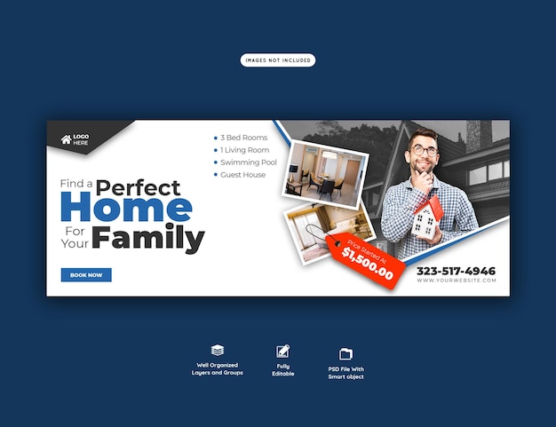 real estate house property facebook cover banner template