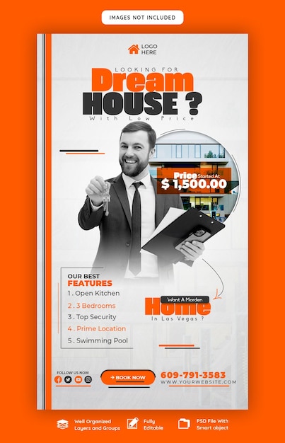 Real estate house property instagram and facebook story template