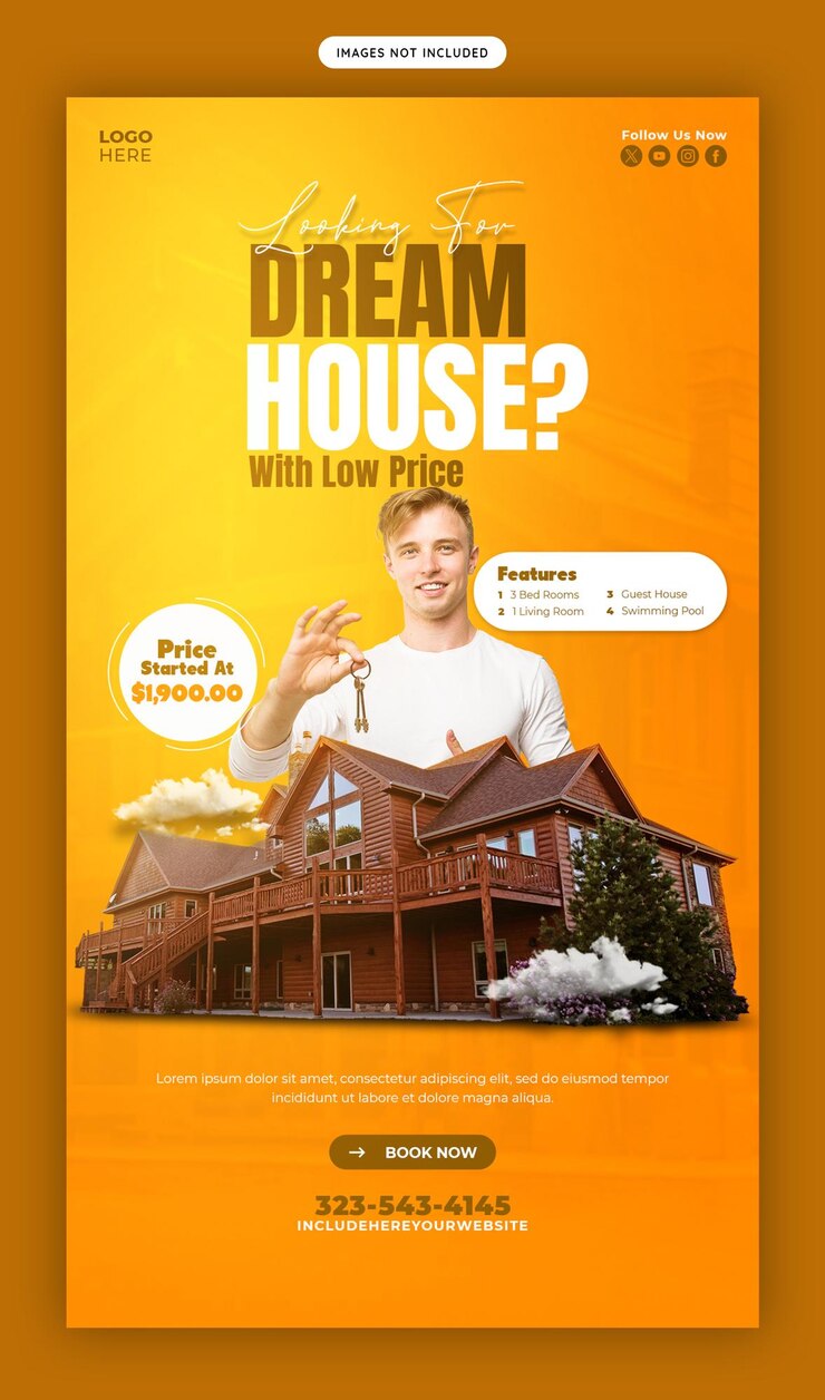 Free PSD real estate house property instagram and facebook story template