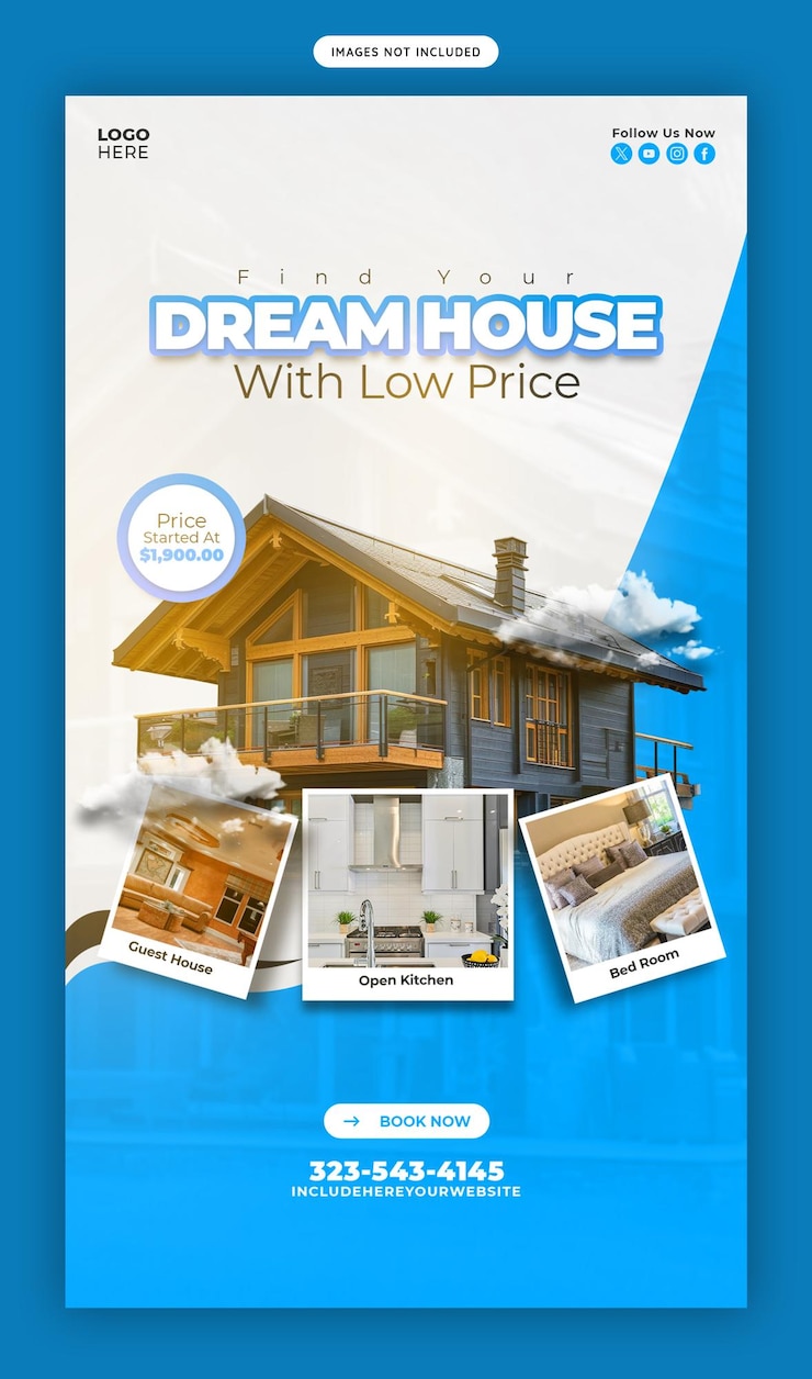 Free PSD real estate house property instagram and facebook story template