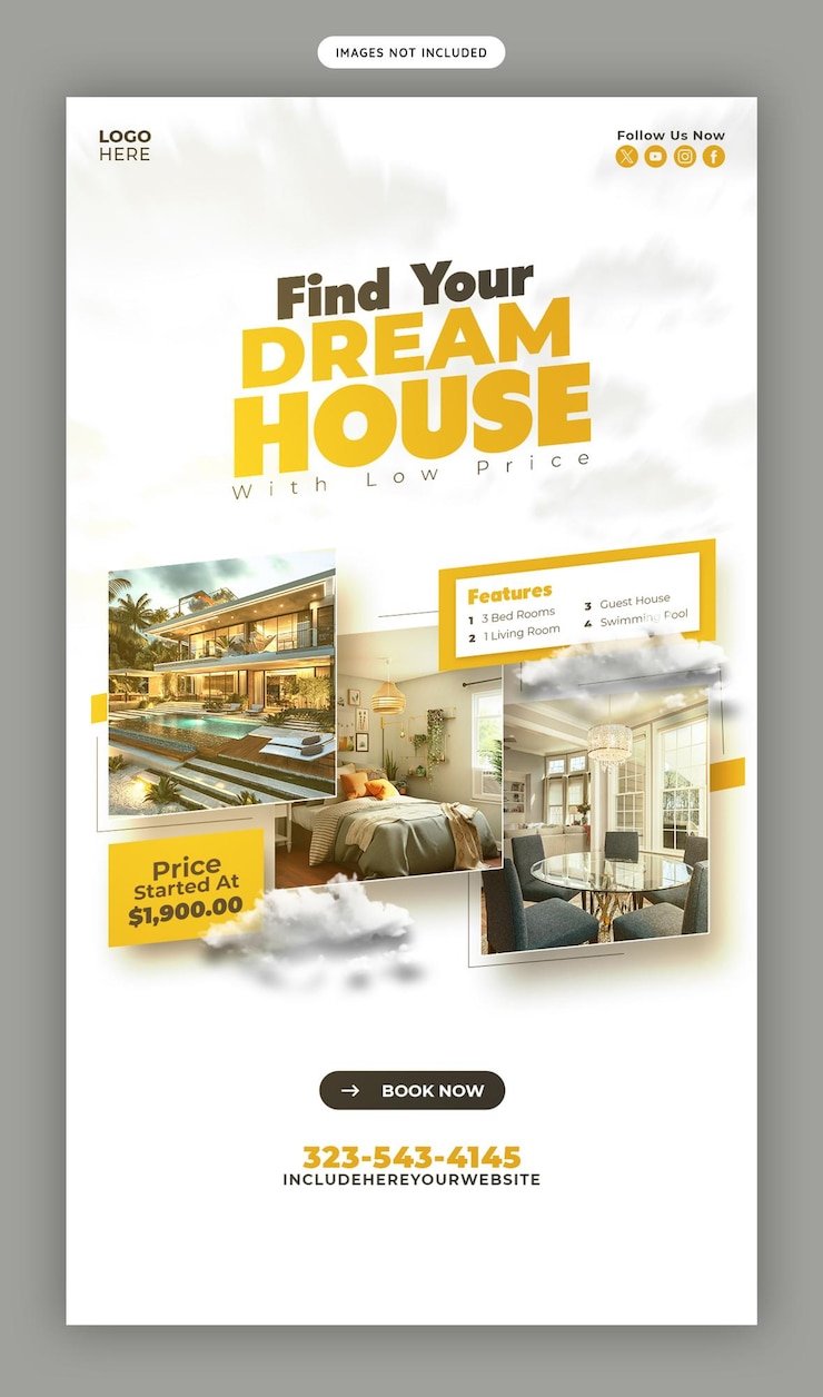 Free PSD real estate house property instagram and facebook story template