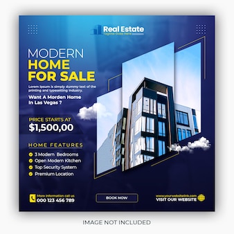 Real estate house property instagram post or square web banner promo template