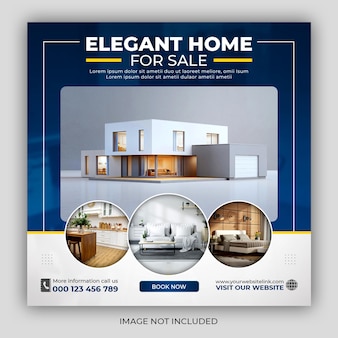 Real estate house property instagram post or square web banner  template