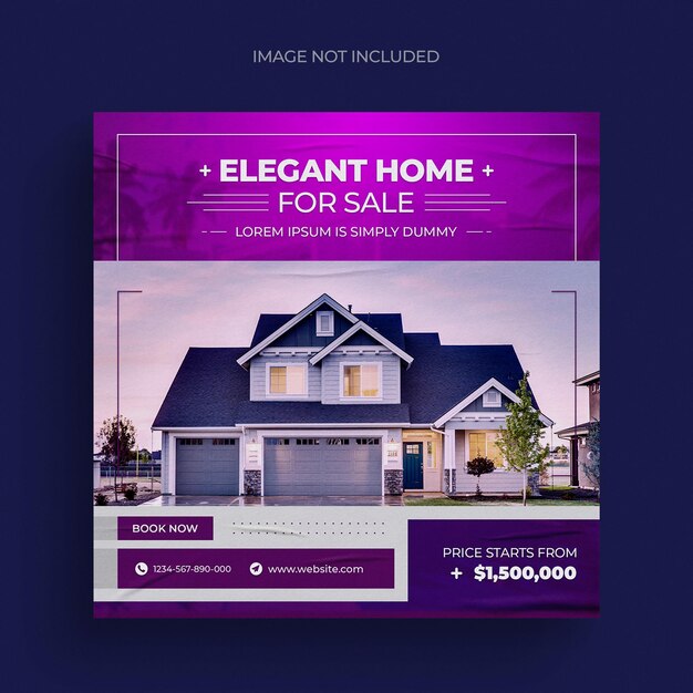 Real estate house property social media post web banner flyer and instagram post template