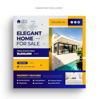 Real estate house property social media post web banner flyer and instagram post template