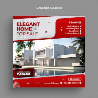 Real estate house property social media post web banner flyer and instagram post template