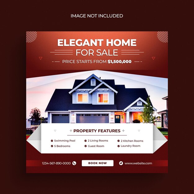 Real estate house property social media post web banner flyer and instagram post template
